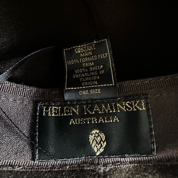 Helen Kaminski Felt Sheep Shearling Packable Adjustable Hat One Size. A beauty! main image 6